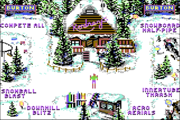 Ski or Die - Commodore 64 game screenshot (1990) by Electronic Arts